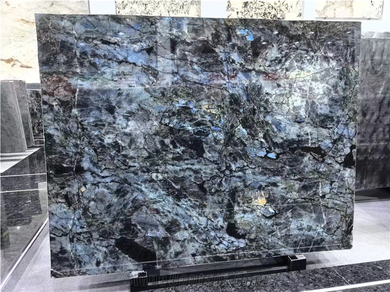 Luxury Stone Blue Labrador Granite Slab For Wall Tiles
