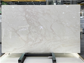 Dover White Cream Polished Slabs For Wall-Cladding