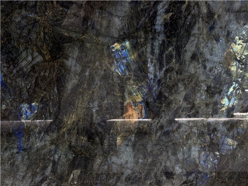Lemur Blue Madagascar Granite With Blue Crystal  Slabs