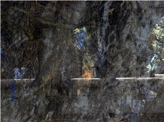 Lemur Blue Madagascar Granite With Blue Crystal  Slabs