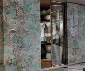 Amazon Green Quartzite Slabs For Hotel Villa Wall Decoration