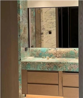Amazon Green Quartzite Slabs For Hotel Villa Wall Decoration