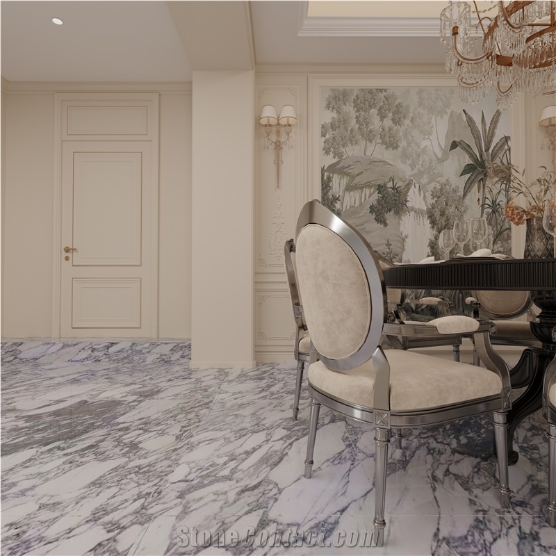 Arabescato Venato White Marble Slabs For Home Decoration