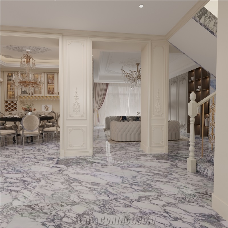 Arabescato Venato White Marble Slabs For Home Decoration