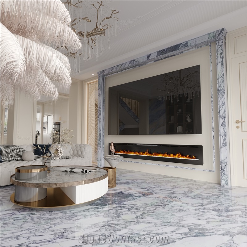 Arabescato Venato White Marble Slabs For Home Decoration