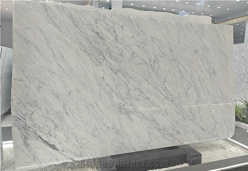 Bianco Carrara White Marble Slabs For Bathroom Decor