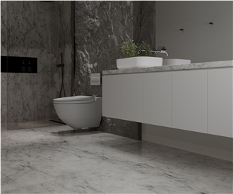 Bianco Carrara White Marble Slabs For Bathroom Decor