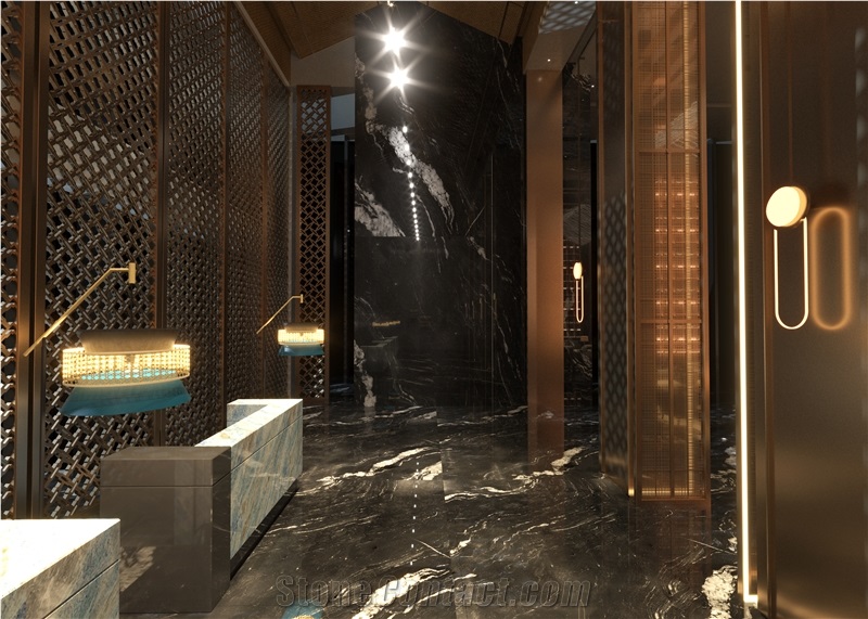 Black Cosmic Granite Slabs For Kitchen Wall Floor Decoration