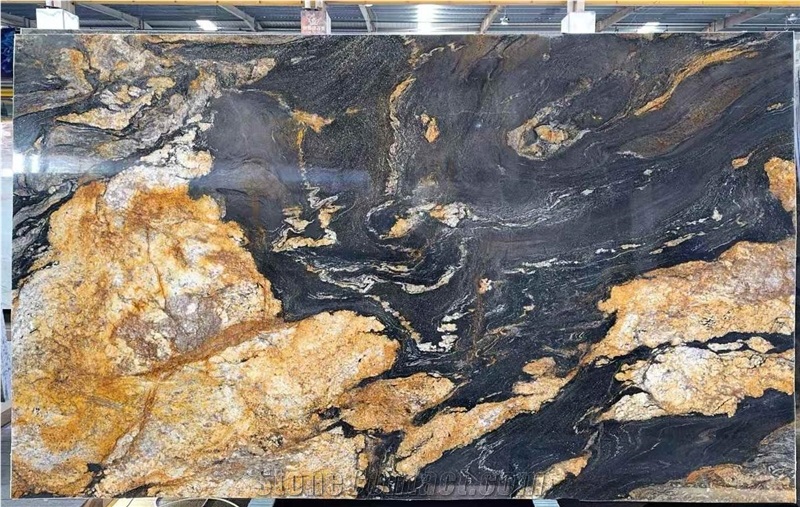 Black Fusion Granite Slabs For Home Wall Floor Decoration