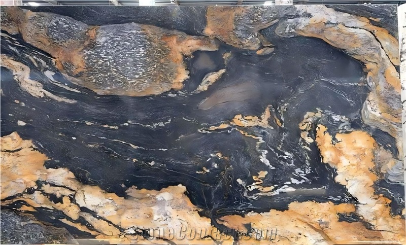 Black Fusion Granite Slabs For Home Wall Floor Decoration