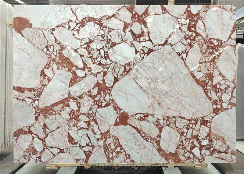 Calacatta Burgundy Marble Slabs For Hotel Villa Decoration