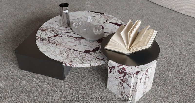 Calacatta Burgundy Marble Slabs For Hotel Villa Decoration