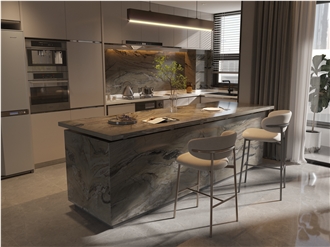 Calacatta Macaubas Quartzite Slabs For Interior Design