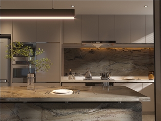 Calacatta Macaubas Quartzite Slabs For Interior Design