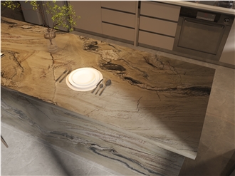 Calacatta Macaubas Quartzite Slabs For Interior Design