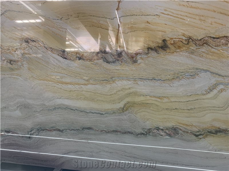 Calacatta Macaubas Quartzite Slabs For Villa Decoration