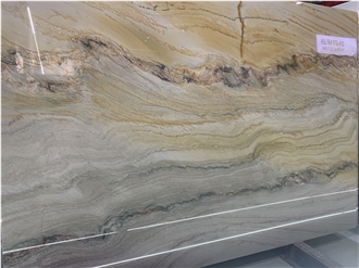 Calacatta Macaubas Quartzite Slabs For Villa Decoration