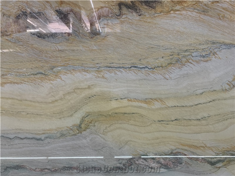 Calacatta Macaubas Quartzite Slabs For Villa Decoration