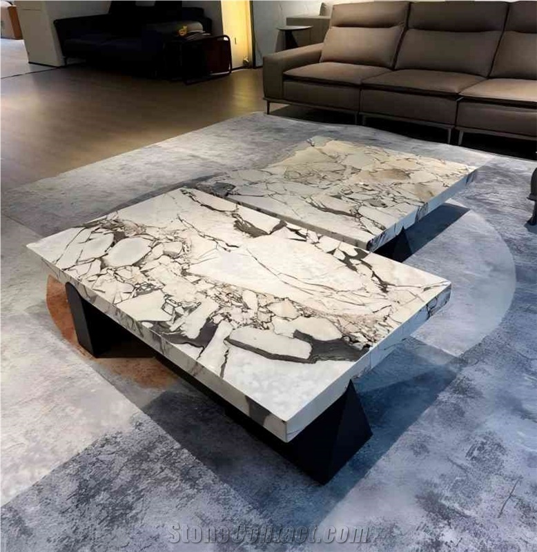 Calacatta Viola Marble Square Coffee Table For Home