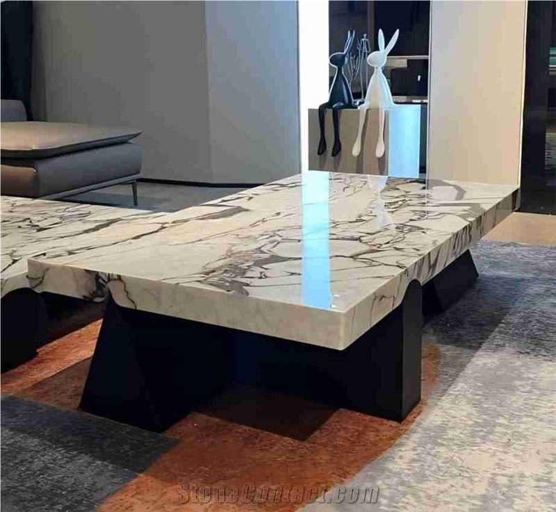 Calacatta Viola Marble Square Coffee Table For Home