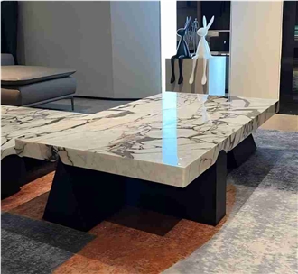 Calacatta Viola Marble Square Coffee Table For Home