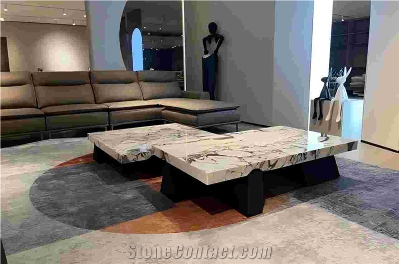 Calacatta Viola Marble Square Coffee Table For Home
