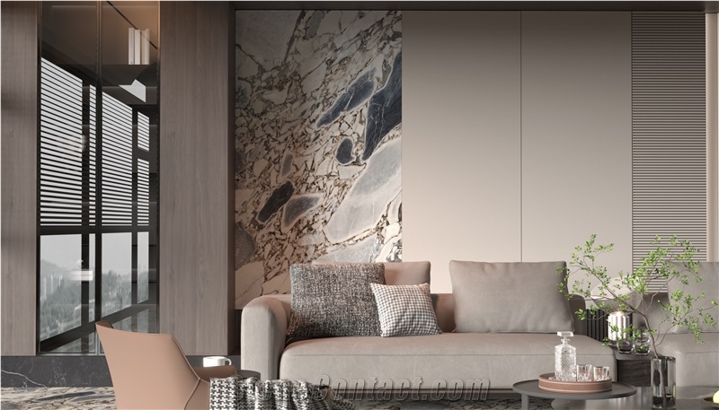 Chinese Bulgari Marble Slabs For Wall Decor And Flooring