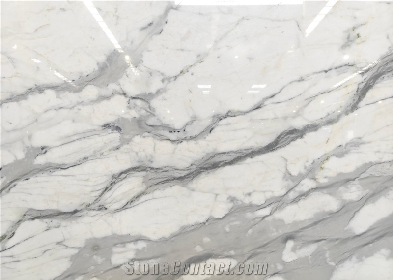 Chinese  Calacatta White Marble Slabs For Panels Wall