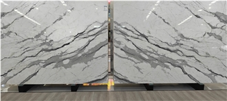 Chinese  Calacatta White Marble Slabs For Panels Wall
