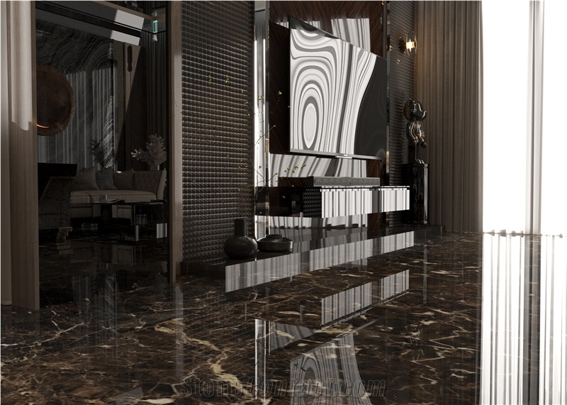 Dark Emperador Marble Slabs For Wall And Floor Decoration