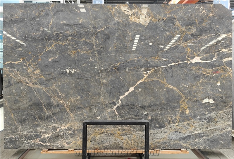 Golden Galaxy Marble Slabs For Parlour Floor And Decoration
