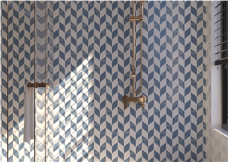 Leaf Shape Marble Mosaic Tiles For Bathroom Wall Decoration