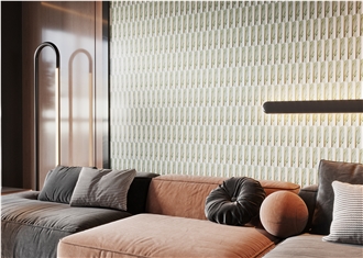 Modern Brass Inlaid White And Green Marble Mosaic Tiles