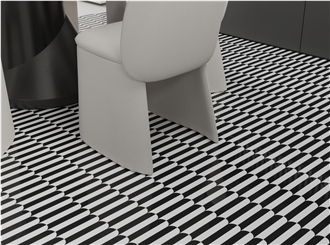 Modern Design Black And White Contrast Marble Mosaic Tiles