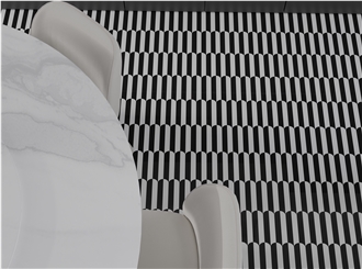 Modern Design Black And White Contrast Marble Mosaic Tiles