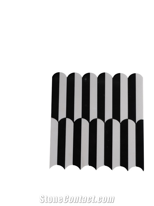 Modern Design Black And White Contrast Marble Mosaic Tiles