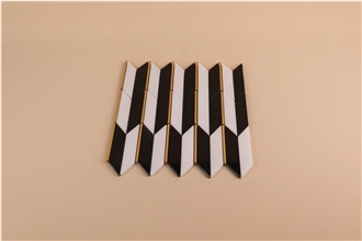 Modern Design Black And White Contrast Marble Mosaic Tiles