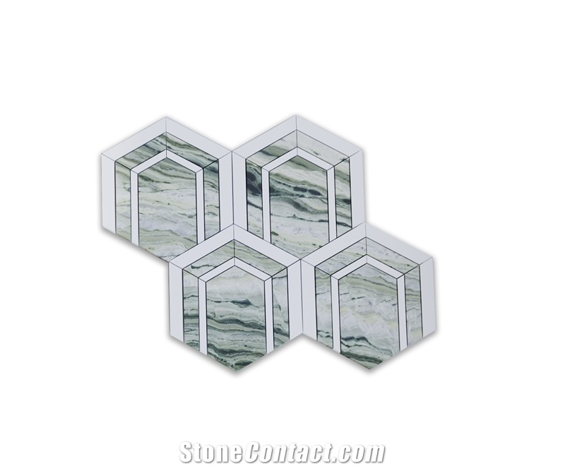 Modern Design Hexagonal Marble Mosaic Tiles For Wall Floor
