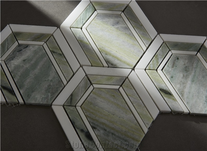 Modern Design Hexagonal Marble Mosaic Tiles For Wall Floor
