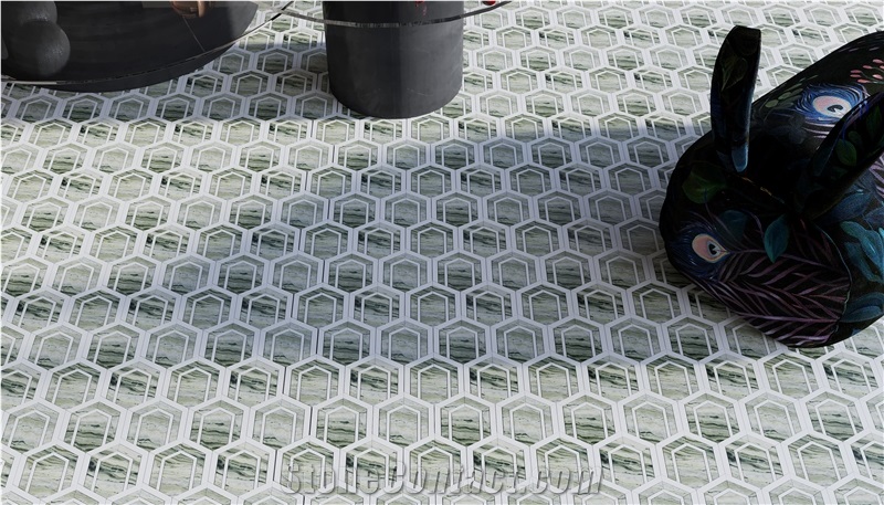 Modern Design Hexagonal Marble Mosaic Tiles For Wall Floor