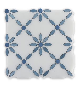 Modern Design White Marble Water Jet Mosaic Tiles For Floor