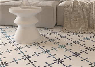 Modern Design White Marble Water Jet Mosaic Tiles For Floor