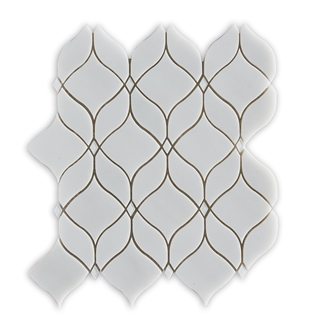 Modern Parquet Design Marble Water Jet Inlay Mosaic Tiles