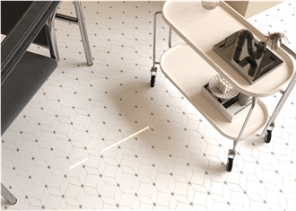 Modern Parquet Design Marble Water Jet Inlay Mosaic Tiles