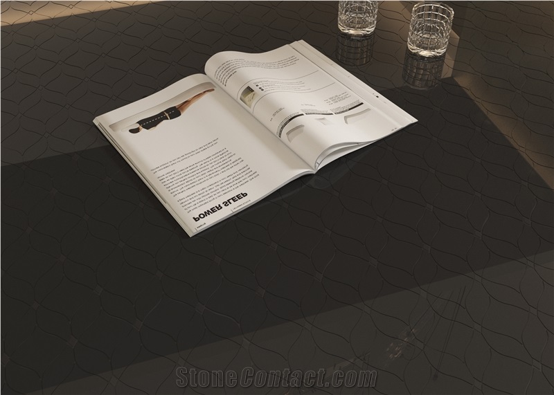 Modern Parquet Design Marble Water Jet Inlay Mosaic Tiles
