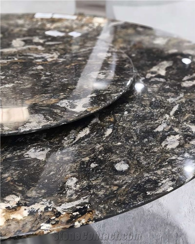 Modern Platinum Granite Round Natural Stone Dining Table