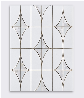 Modern Rhombus Design Marble Mosaic Tiles For Home Wall