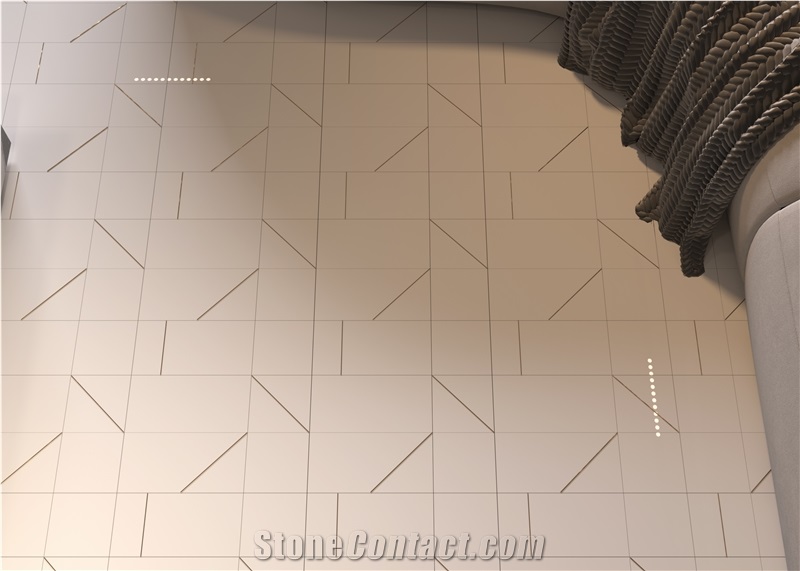 Modern Style Brass Inlaid White Marble Mosaic Tiles