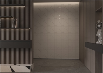 Modern Style Brass Inlaid White Marble Mosaic Tiles