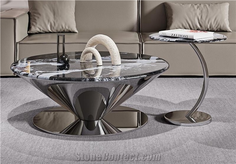 Noir Grand Antique Coffee Table For Living Room Decoration